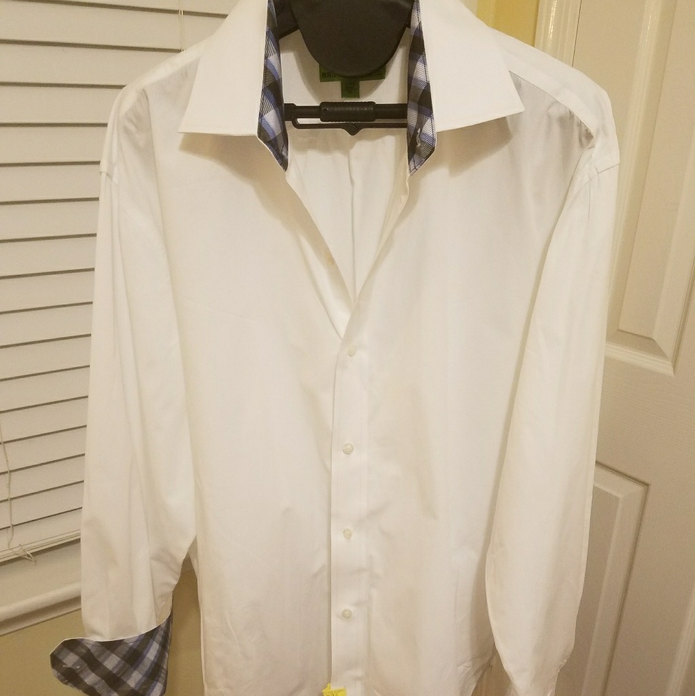 REVERSED CUFF Polished cotton dress shirt